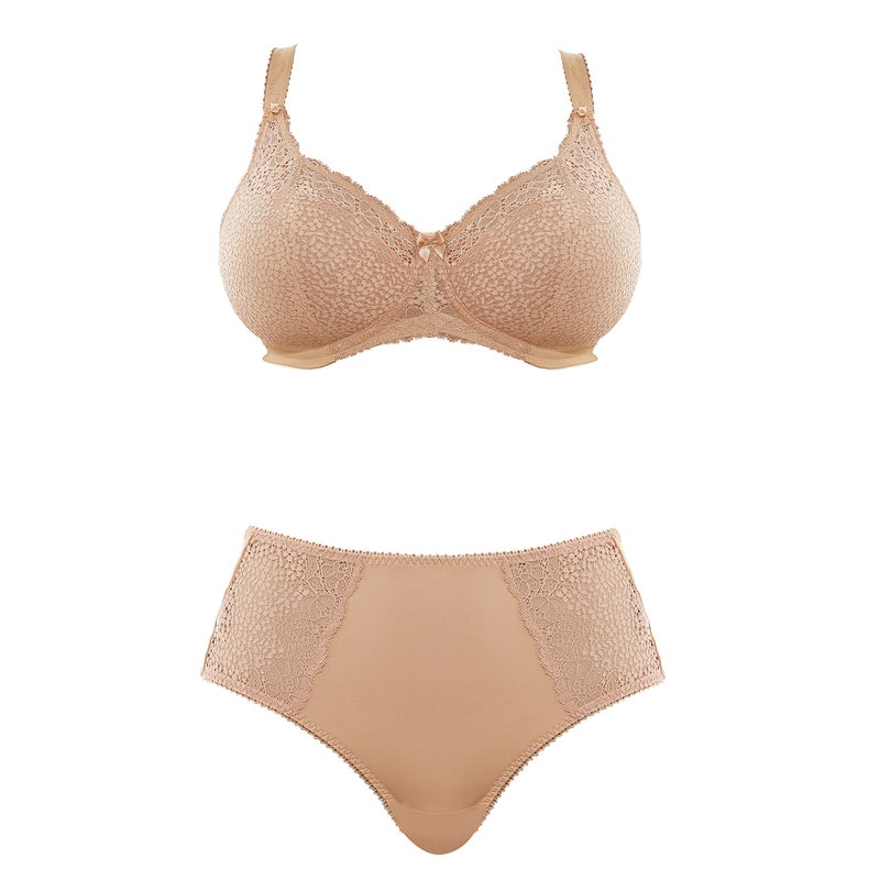 GODDESS Women's Plus-Size Michelle Stretch Lace Underwire Padded Banded Bra, Sand, 38C - Image 4